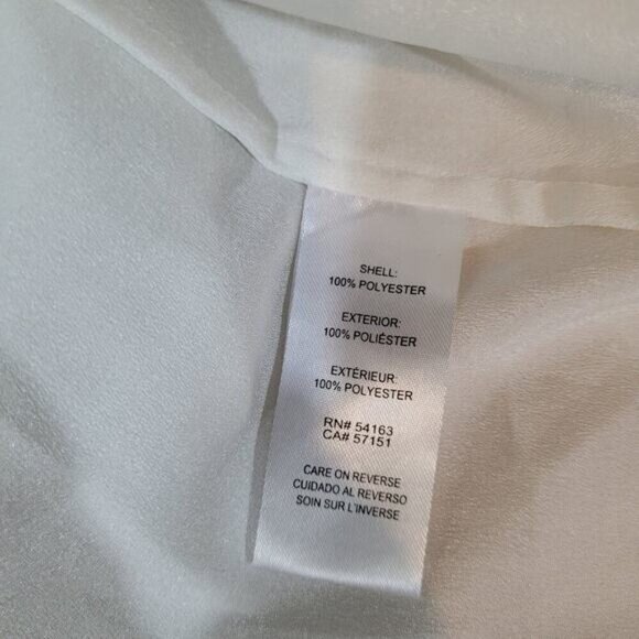 Calvin Klein White Blouse with Center Black Stripe - Size Large - Picture 5 of 8